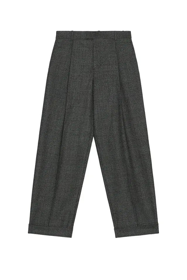 Bottega Veneta Wool Prince Of Wales One Pleat Trousers