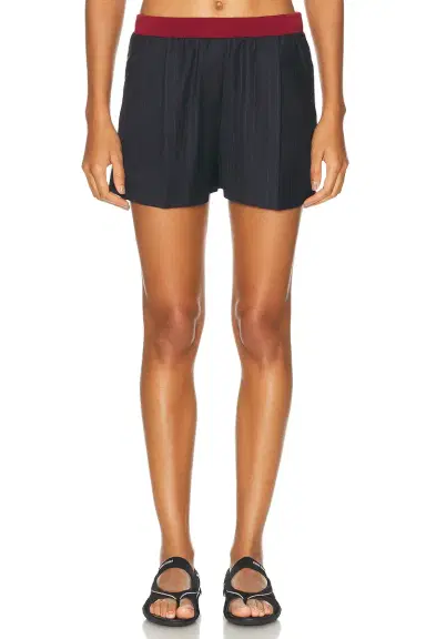 Miu Miu Drawstring Waist Mini Short | Thumbnail 1 Miu Miu Drawstring Waist Mini Short | Thumbnail 1