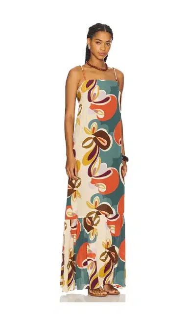 ADRIANA DEGREAS Organic Floral Long Dress | Thumbnail 2