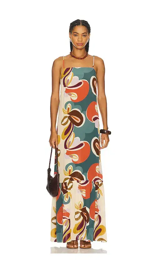 ADRIANA DEGREAS Organic Floral Long Dress