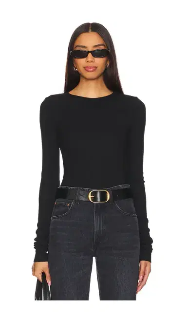 ÉTERNE Long Sleeve Fitted Top | Thumbnail 1