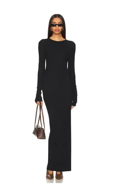 ÉTERNE Long Sleeve Crewneck Maxi Dress | Thumbnail 1 ÉTERNE Long Sleeve Crewneck Maxi Dress | Thumbnail 1