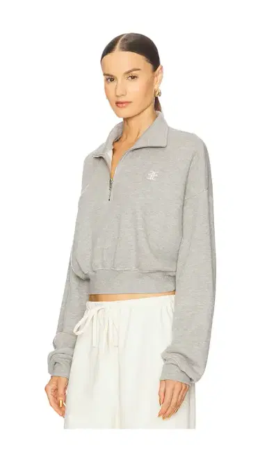 ÉTERNE Cropped Half Zip Sweatshirt | Thumbnail 2