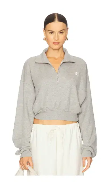 ÉTERNE Cropped Half Zip Sweatshirt | Thumbnail 1