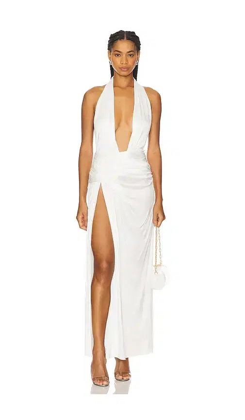 Courtney Zheng Selene Plunge Jersey Gown