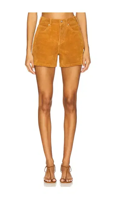 Free People x We The Free Tippi Faux Suede Short In Dark Honey | Thumbnail 1