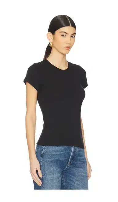 ÉTERNE Fitted Crewneck Short Sleeve T-Shirt | Thumbnail 2