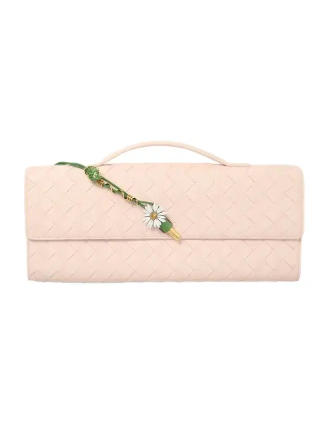 Andiamo Long Embellished Intrecciato Leather Clutch