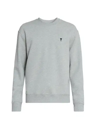 AMI PARIS Men's Contrasted Ami de Coeur Sweatshirt - Gris Cendre Chine - Size XXL | Thumbnail 1 AMI PARIS Men's Contrasted Ami de Coeur Sweatshirt - Gris Cendre Chine - Size XXL | Thumbnail 1
