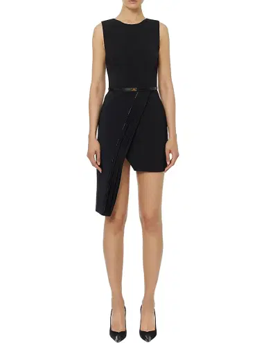 Elisabetta Franchi Women's Crêpe Tuxedo Asymmetric Dress - Nero | Thumbnail 2