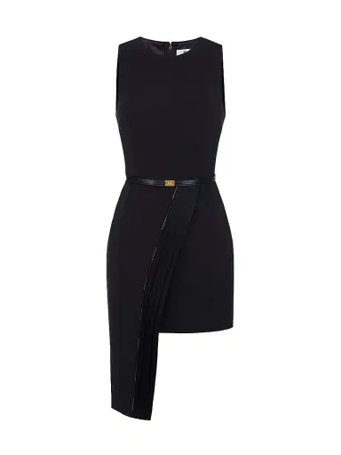 Elisabetta Franchi Women's Crêpe Tuxedo Asymmetric Dress - Nero | Thumbnail 1