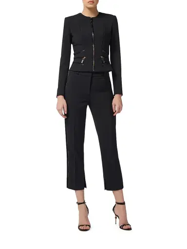 Elisabetta Franchi Women's Double-Layer Crêpe Jacket - Nero | Thumbnail 2
