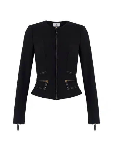 Elisabetta Franchi Women's Double-Layer Crêpe Jacket - Nero | Thumbnail 1