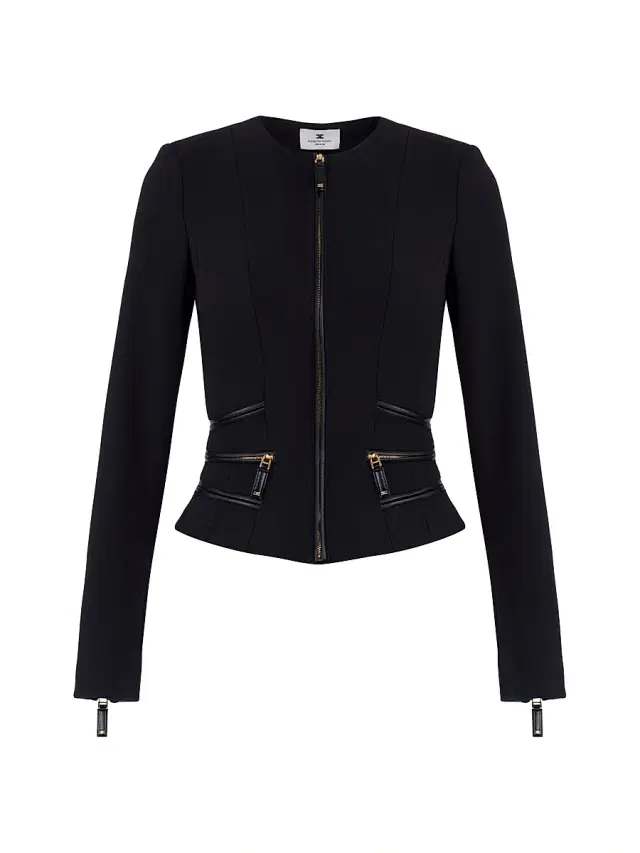 Elisabetta Franchi Women's Double-Layer Crêpe Jacket - Nero