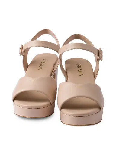 Prada Women's Nappa Leather Sandals - Sand Beige - Size 10.5 | Thumbnail 2 Prada Women's Nappa Leather Sandals - Sand Beige - Size 10.5 | Thumbnail 2