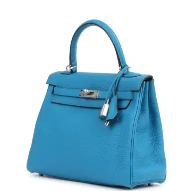 HERMÈS Hermes Kelly Retourne 25 Bleu Zanzibar Togo Palladium Hardware | Thumbnail 2