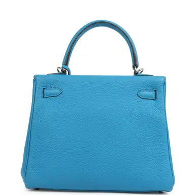 HERMÈS Hermes Kelly Retourne 25 Bleu Zanzibar Togo Palladium Hardware | Thumbnail 5