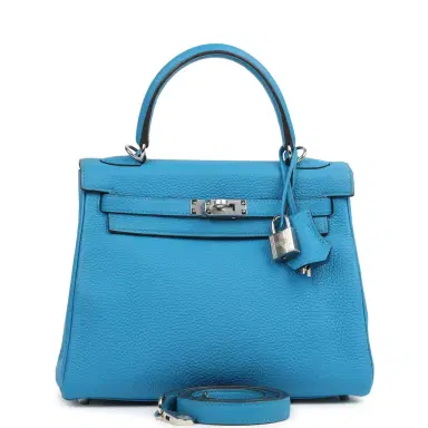 HERMÈS Hermes Kelly Retourne 25 Bleu Zanzibar Togo Palladium Hardware | Thumbnail 1 HERMÈS Hermes Kelly Retourne 25 Bleu Zanzibar Togo Palladium Hardware | Thumbnail 1