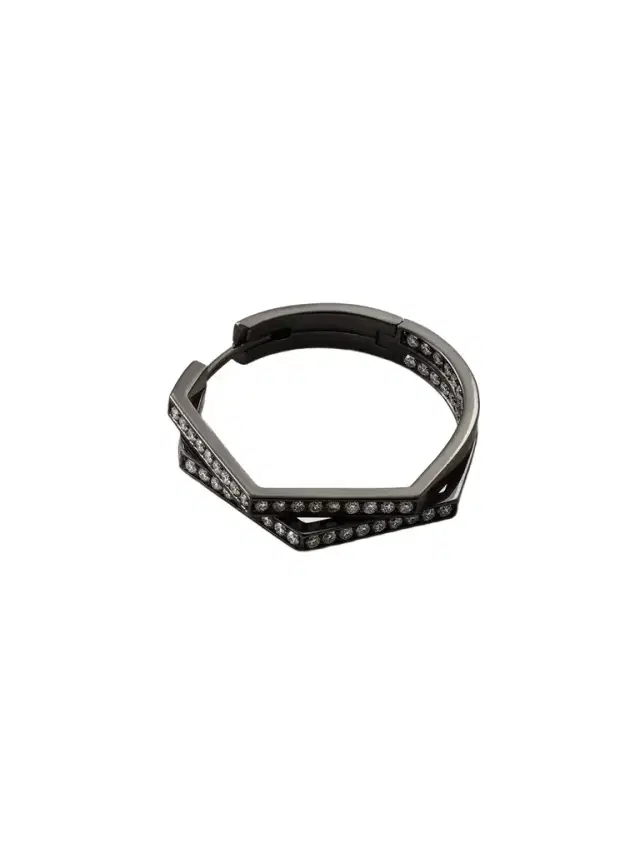 Antifer Medium 18-karat Blackened Gold Diamond Single Hoop Earring