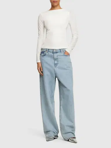 16ARLINGTON Nubria Velvet Long Sleeve Crop Top | Thumbnail 2