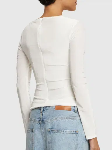 16ARLINGTON Nubria Velvet Long Sleeve Crop Top | Thumbnail 3