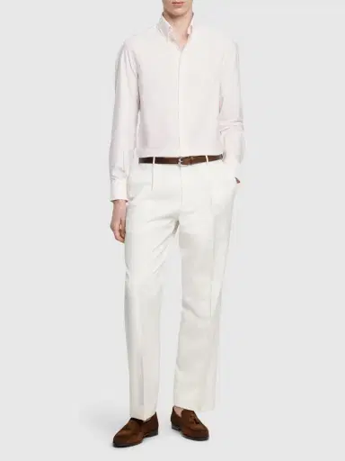 BRUNELLO CUCINELLI Striped Cotton Button Down Shirt | Thumbnail 3