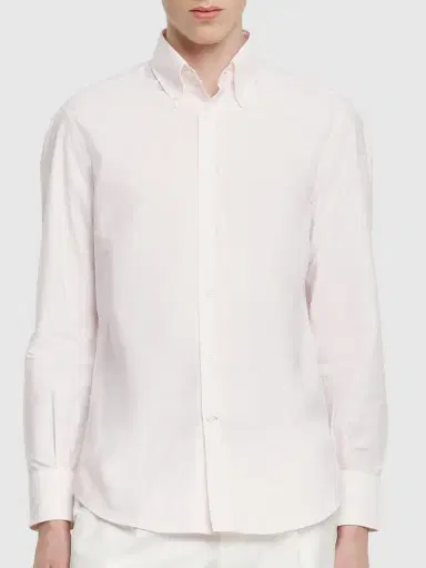 BRUNELLO CUCINELLI Striped Cotton Button Down Shirt | Thumbnail 4