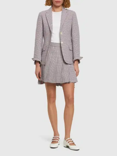 THOM BROWNE Cotton Check Crepe Jacket | Thumbnail 2