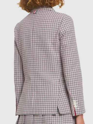 THOM BROWNE Cotton Check Crepe Jacket | Thumbnail 4