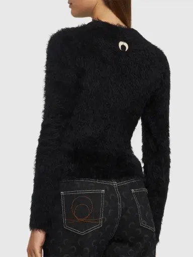 MARINE SERRE Wild Puffy Knit Fitted Sweater | Thumbnail 3