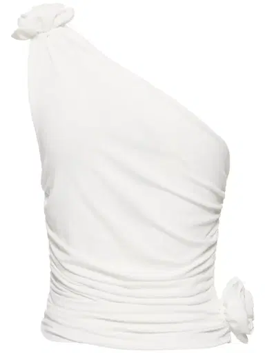 MAGDA BUTRYM Jersey One Shoulder Flower Top | Thumbnail 5