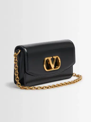 VALENTINO GARAVANI Small Shiny Leather Clutch | Thumbnail 4