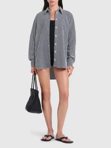 HUNZA G Vichy Printed Oversized Shirt | Thumbnail 2