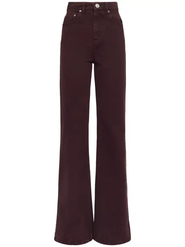 Flared High Rise Twill Jeans