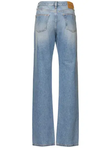 THE ATTICO Glossy Coated Denim Straight Jeans | Thumbnail 4