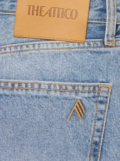 THE ATTICO Glossy Coated Denim Straight Jeans | Thumbnail 5
