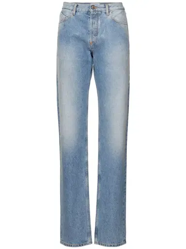 THE ATTICO Glossy Coated Denim Straight Jeans | Thumbnail 1