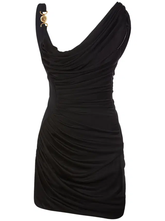 Draped Viscose Liquid Jersey Mini Dress