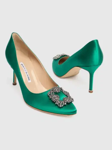 MANOLO BLAHNIK 70mm Hangisi Satin Pumps | Thumbnail 4