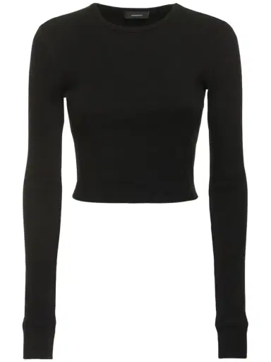 WARDROBE.NYC Hb Long Sleeve Stretch Cotton T-shirt | Thumbnail 1