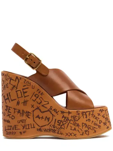 CHLOÉ 135mm Maxime Leather Wedges | Thumbnail 1