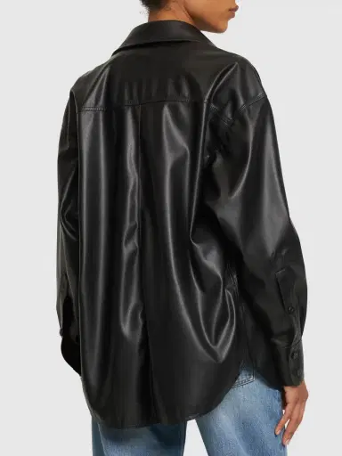 STELLA MCCARTNEY Faux Leather Oversized Shirt | Thumbnail 3