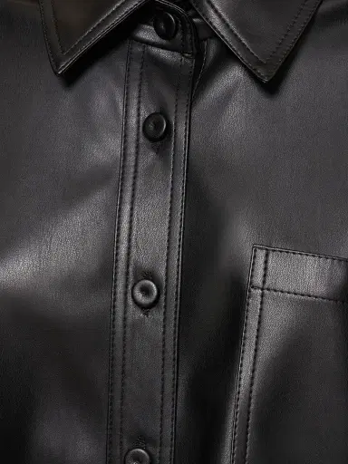 STELLA MCCARTNEY Faux Leather Oversized Shirt | Thumbnail 4