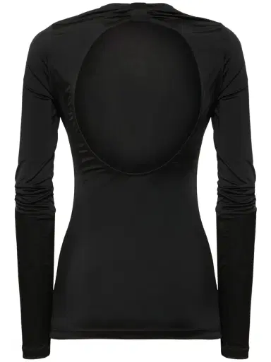 NINA RICCI Long Sleeve Fitted Fluid Jersey Top | Thumbnail 5