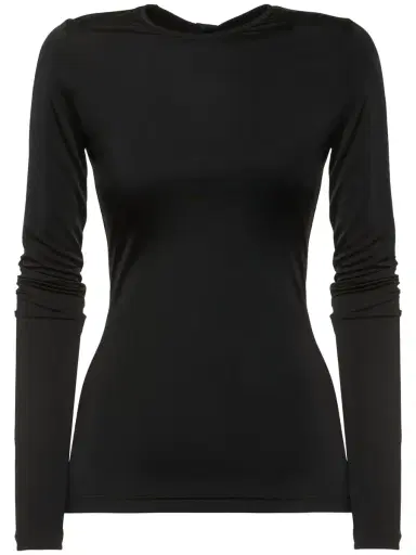 NINA RICCI Long Sleeve Fitted Fluid Jersey Top | Thumbnail 1