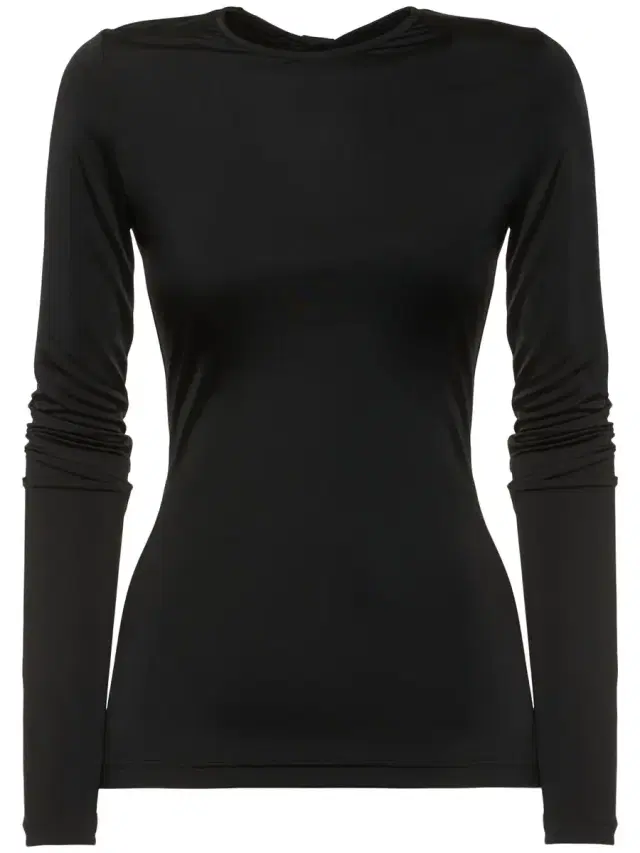 Long Sleeve Fitted Fluid Jersey Top