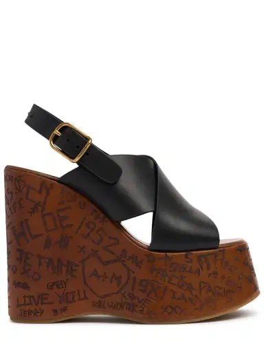 CHLOÉ 130mm Maxime Leather Wedges | Thumbnail 1