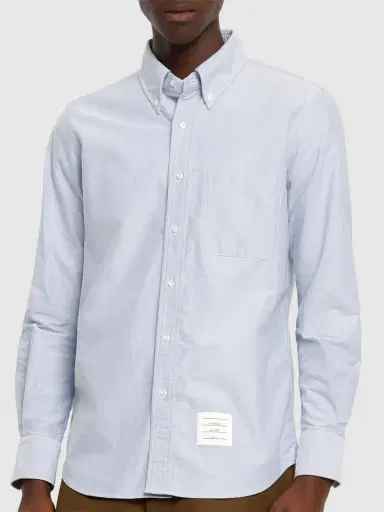 THOM BROWNE Straight Fit Cotton Oxford Shirt | Thumbnail 3
