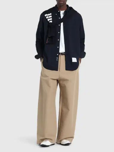 THOM BROWNE Straight Fit Cotton Oxford Shirt | Thumbnail 2