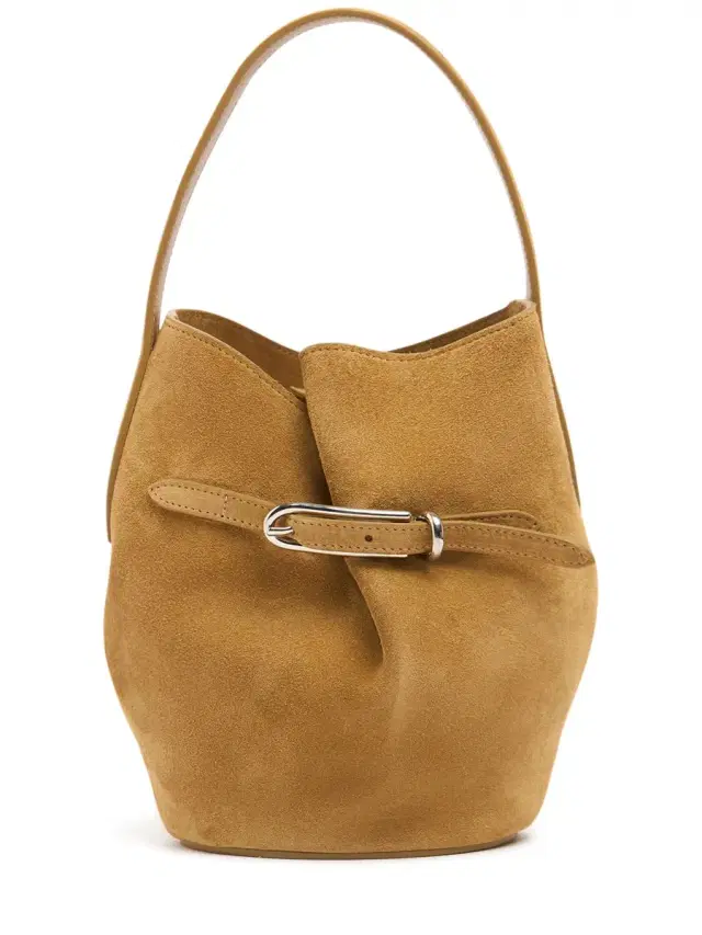 Mini Belted Bucket Suede Top Handle Bag